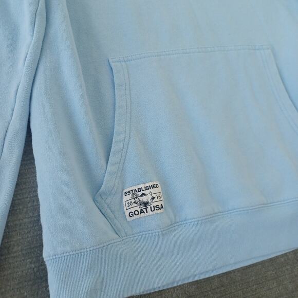 GOAT USA Hoodie Sweatshirt Mens Large Carolina Blue Pullover Embroidered Logo - Picture 5 of 11